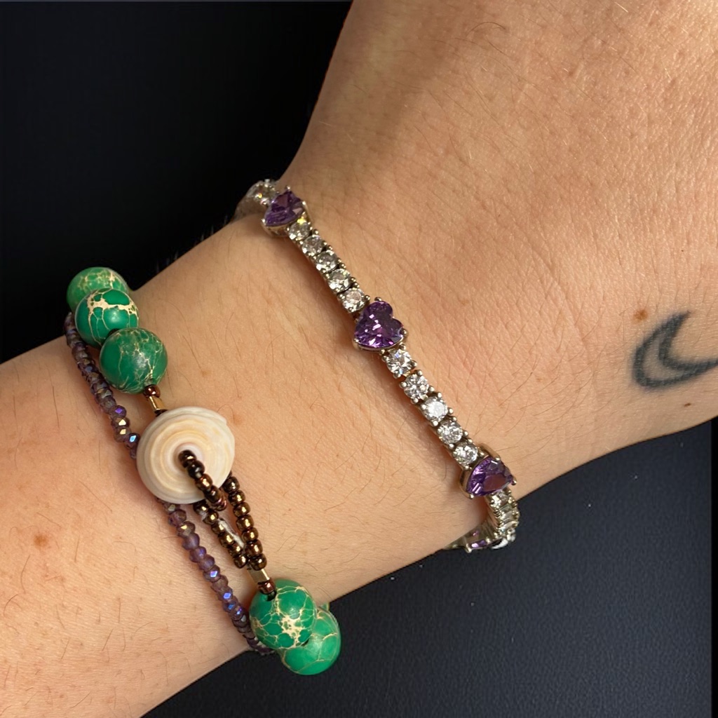 Purple Cz Amethyst Sun Br Tennis Bracelet Cc